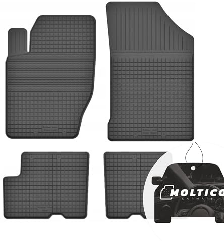 moto-MOLTICO Gummimatten Auto, 4-teiliges Set, Allwetter Gummi Fußmatten mit Rand, Antirutsch & Wasserfest Autoteppiche - passend für Dacia Logan MCV I 2007-2012