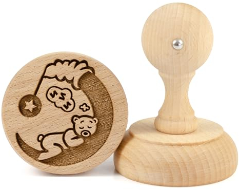 Folkroll Motiv-Keksstempel Süße Träume, Ø 60 mm, Cookiestempel, Backstempel, Keks, Stempel, Buchenholz, 231235