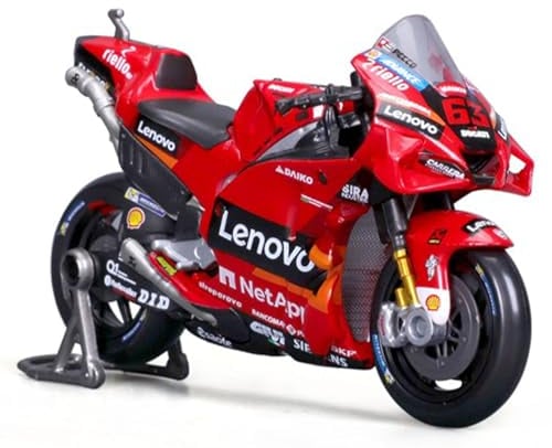 MAISTO - Ducati Lenovo Team 2022 Bagnaia #63 - Modellino Realistico Moto in Scala 1:18, Licenza Ufficiale Ducati, Età Consigliata 3+ Anni