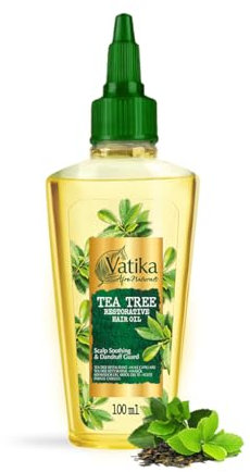 Vatika Afro Naturals Tea Tree Hair Oil - 100 ml | Restorative Hair Oil With Nourishing Blend | For Soothing Scalp & Protect Against Dandruff