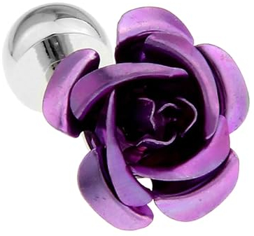 Dsnyu Manschettenknöpfe Herren Lila, Manschettenknöpfe Herren Hochzeit Blume Hemd Anzug Schmuck mit Geschenkbox