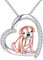 YFN Bulldogge Kette Sterling Silber Französische Bulldogge Anhänger Halsette Hund Schmuck für Damen Bulldogge Geschenk für Freundin Mama