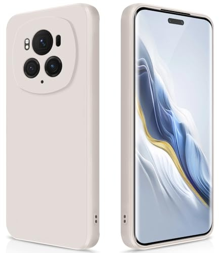 GiiYoon Hülle für Honor Magic 6 Pro, Weiß | Silicone Case, Seidig Weiches Gefühl, Stoßschutz, Kratzfest, Mikrofaser-Innenfutter