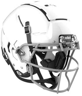 Schutt Fußball Youth F7 LX1 Fußballhelm, Geformtes glänzendes Weiß, Large