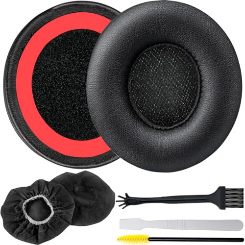 EATBALE Almohadillas de Repuesto para Beats Solo 2.0 3.0 Auriculares inalámbricos, Almohadillas para Beats Solo 2 y Solo 3, Almohadillas con Suave Piel sintética (Negro)
