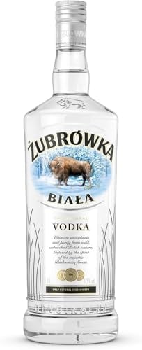 Żubrówka Biała Vodka| 37.5% ABV | 1L | Poland Vodka | Made from Natural Ingredients | Unflavoured | Perfect for cocktails