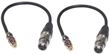 OFFSCH 2pcs Rca Female to Xlr Female Converter Audio Connect Cable Rca to Xlr Adapter Balanced Cable for Speaker Amplifier