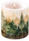 Ambiente Kerze Stumpenkerze Wachswindlicht Dekorationskerze 9 cm hoch 35h Brenndauer aquarell Wald Serie evergreen trees