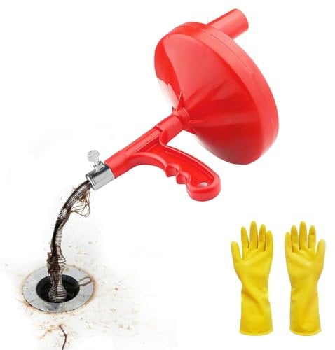 Plumbers Snake Toilet 7.7m, Heavy Duty Plumbing Snake Drain Auger, Toilet Snake for Unblocking, Drain Snake Unblocker Pipe Snake for Toilet, Bathtub Drain, Bathroom Sink, Kitchen and Shower