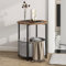 HOJINLINERO Round Coffee Table Side Table with Storage for Living Room,Small Coffee Table Sofa Table End Tables Living Room Table with Metal Frame,Modern/Industrial Bedroom Narrow Bedside Table Brown