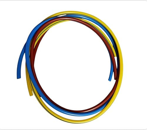Generic 6mm Mixed Colours PVC Wire Sleeving - Brown, Blue, Green/Yellow (3 count) - Electrical Accessory