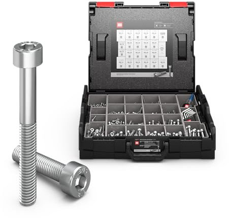INBUS® Zylinderkopfschrauben Sortiment in L-BOXX (DIN 912 / ISO 4762, 8.8 verzinkt), 1462 Stück — Das Original