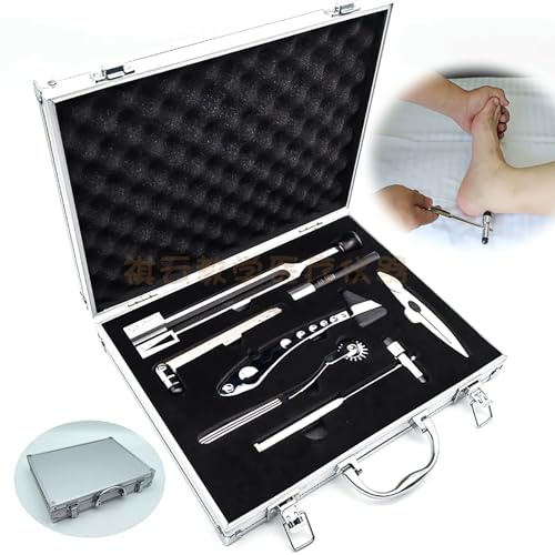 INIULLUV Kit de Martillo neurológico, Martillo de percusión, Martillo médico para Reflejos neurológicos, Juego de 7 Piezas, para probar pinchazos, presión táctil, Temperatura, sensación de vibración