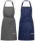 Viedouce 2 Pack Schürze,Wasserdicht Kochschürze mit Taschen,Verstellbarem Küchenschürze Grillschürze latzschürze Küchenschürze für Frauen Männer Chef-Belastbar & Einfach zu Reinigen,Marineblau & Grau
