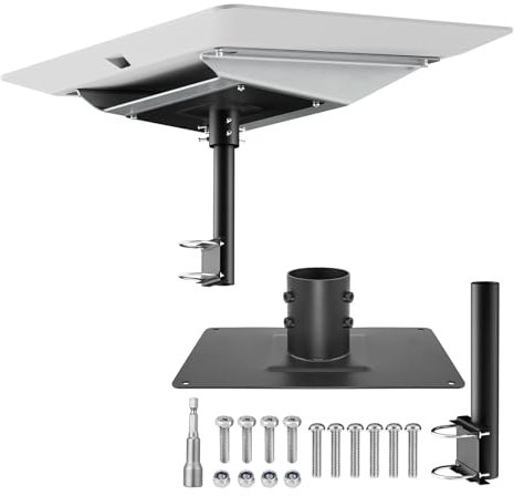 Starlink High-Performance Mounting Kit – Pipe Adapter with U-Bolt Atenna Mout Base, Adjustable Azimuth, Heavy-Duty Carbon Steel, Fits 1.38-2.16 Poles for RV Car Roofs, Boats, Off-Grid Homes