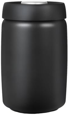 TTSTOIEE Kaffeedose Luftdicht Edelstahl - Kaffeebohnen Behälter mit Vakuum-Pumpdeckel - Kaffeebehälter für Kaffeebohnen, Kaffeepulver, Tee, Kakao Luftdicht & Frischhaltend - Rund Schwarz 1200ml