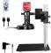 RUZIZAO Microscopio Digitale, 1080P HDMI VGA Microscopio Elettronico con Fotocamera, Obiettivo Zoom 130X e Luce Anulare a LED, Microscopio Profesional con Base Metallo per Monete/Saldatura/Riparazioni