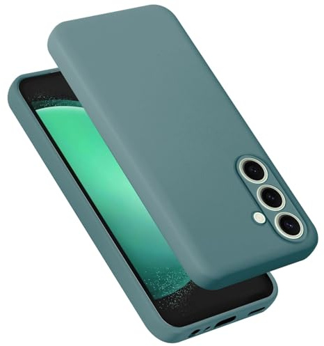 Cadorabo Hülle kompatibel mit Samsung Galaxy S24 FE Hülle Silikon Handyhülle für Galaxy S24 FE Case aus flüssigem Silikon- Kratzfeste und stoßfeste dünne TPU Schutzhülle - Liquid GRÜN
