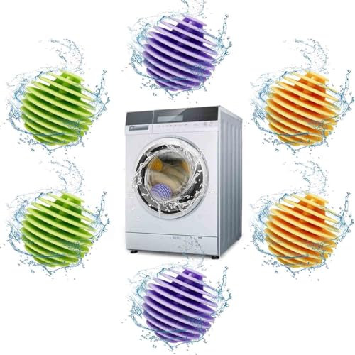 WUGAUWOR 6 Stück Waschbälle für Waschmaschine, 5,6cm Trocknerbälle für Wäschetrockner, Umweltfreundliche Trocknerball für alle Kleidung - Hypoallergen, Energiesparend & Wiederverwendbar