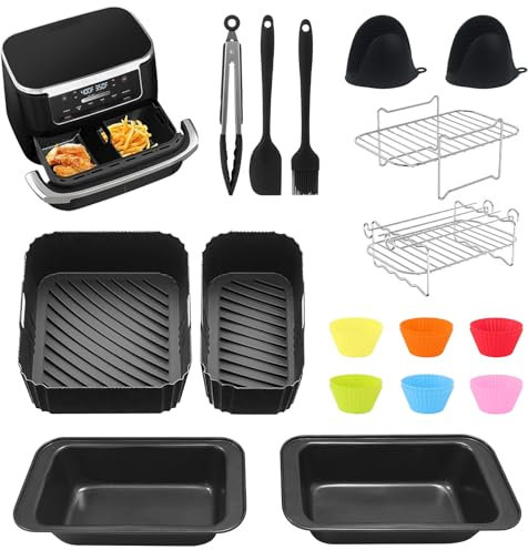 MLOQI 23 Pièces Accessoires Air Fryer pour Philips Airfryer Dual Basket 3000 Series NA350 Airfryer, Moule Air Fryer Philips