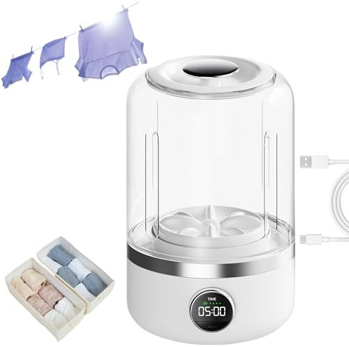 Ye02 underwear washer, 8.3 * 5.5inch Mini Portable Washing Machine, 20 Times Usage Per Charge, for Bra and Underwear for Home, Apartment, Camping, Travel (1 pcs)
