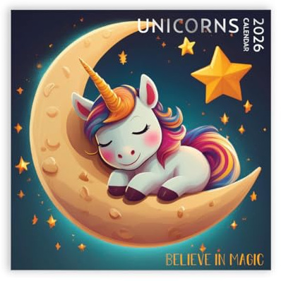 Unicorn Calendar 2026, Large 12 x 12 inch, Gift for Unicorn Lovers Calendar