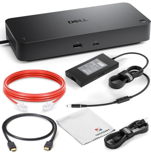 Docking station Dell Pro SD25TB4 Thunderbolt 4 - Hub docking station USB-C per laptop Dell, supporto per quattro monitor, display 4k, alimentatore da 180 W, docking station Thunderbolt 4 per Windows
