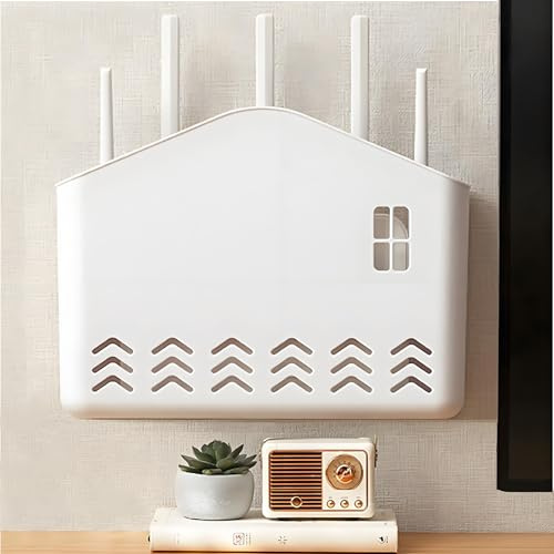 JHUVNHGT Router Verstecken,Kabelbox Wandmontage,Kleine Boxen für WLAN-Router,Versteckte Routerbox, Router-Wandhalterung, TV-Kabelmanagementbox, Wandhalterung für Set-Top-Box