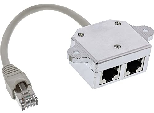 InLine 69932A ISDN Port-Doppler, 1x RJ45 Stecker an 2x RJ45 Buchse, mit Kabel