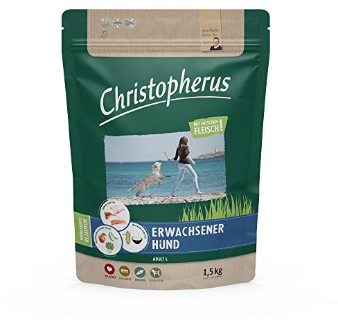 Christopherus Hundetrockenfutter mit Frischem Fleisch für Erwachsene Hunde Mittlerer bis großer Rassen, 1,5 kg