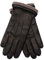 EEM Herren Lederhandschuhe, weiches italienisches Leder, Fleecefutter, Strickbündchen, schwarz/beige S