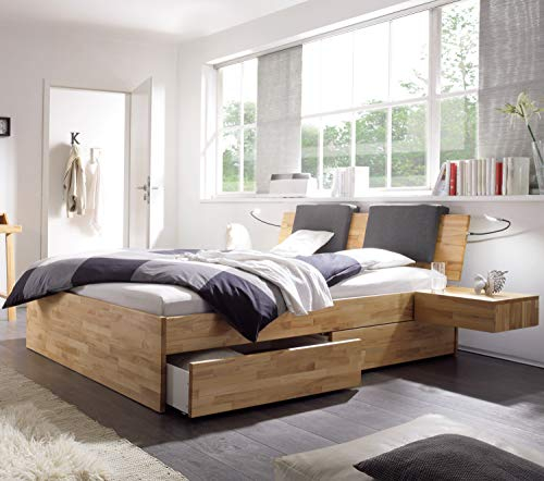 Hasena Bettkasten Bett mit 4 Schubkästen Kernbuche 160x200