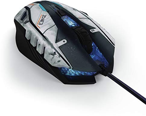 uRage Gaming-Maus Morph - SciFi (2m Kabel, USB, DPI einstellbar bis 2400, 5 programmierbare Tasten, LED) schwarz/grau/blau