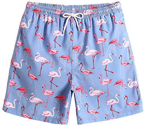 MaaMgic Short de Bains D'Ete Garcons Filles Carton Dinasaure Slip Filet Maillot de Bain Enfant a la Plage, Flamingo, 3 ans