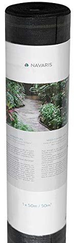 Navaris Rouleau Toile Anti-Mauvaises Herbes Jardin - Bâche Géotextile 50 m² - Toile de Paillage Tissu 100g/m² Anti-UV - pour Jardinage Plantation