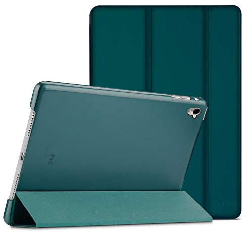 ProCase Custodia per iPad Pro 9.7 Pollici, Smart Cover Ultra Sottile Leggero, Auto Sleep/Wake, Supporto con Retro Semi-Trasparente Copertura per iPad Pro 9.7 2016 (A1673 A1674 A1675) -Smeraldo