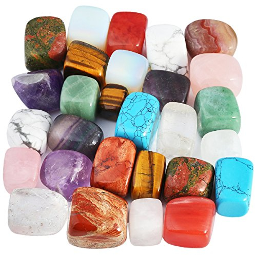 Nupuyai Edelsteine Trommelsteine Heilsteine Halbedelsteine für Dekoration Steinchenspiel Sammler ca. 460 g