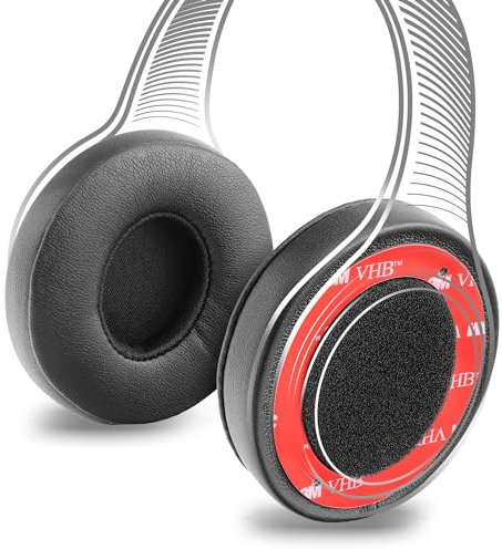 subtel® Almohadillas Auriculares compatibles con Beats Solo 2.0, Solo 3.0 (Solo 2, Solo 3), Recambio Almohadillas Auriculares, Almohadillas Cascos, Cushion Earpads para insonorización