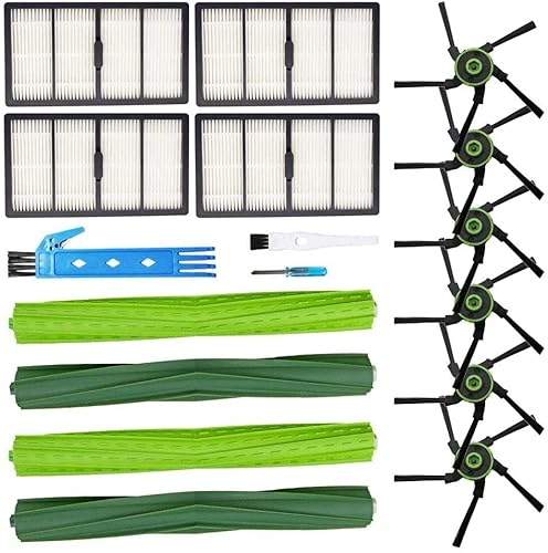 BSDY YQWRFEWYT Piezas de Repuesto aptas para iRobot Roomba s9 (9150) s9 + s9 Plus (9550) s Series Wi-Fi Robot Aspirador Kits (2 cepillos de Goma, 4 filtros, 6 cepillos Laterales)