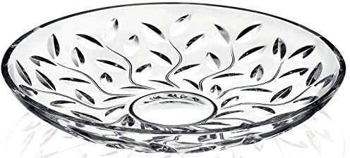 Rcr Cristal Laurus Conjunto De 6 Cable Libre Cristal Vidrio Postre Lateral Platos Floral Botánico Cristal Postre Platos