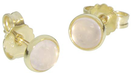 Ohrstecker - Classic 5 mm - Gold 333/000 - Rosenquarz