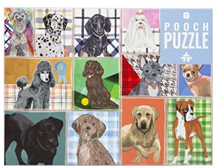 1000-teiliges Hundepuzzle - Illustrierte Tiere mit passendem Poster & Rassen-Wissenswertes Blatt | Geburtstagsgeschenk, Geschenke für Erwachsene oder Kinder, Haustiere, Wandkunst