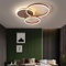 A.1.Coo LED Deckenleuchte Wohnzimmerlampe Ring Design Metall Deckenlampe Mit Fernbedienung Dimmbar Acryl Deckenbeleuchtung Kinderzimmer Lampe Esszimmer Schlafzimmerlampe Bad Flur,Braun,3 Ringe