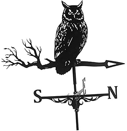perfk aus aus Schwarz Eule Wetterfahne Wetterfahne Garten Bauernhof Stake Ornament