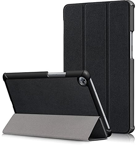 INSOLKIDON Compatible with Huawei MediaPad M5 8.4 inch Tablet Case Leather Back Cover Protective Case Ultra Slim Bumper Full Body Protection Bracket Leather Case (Black)