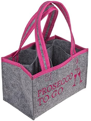 Hebgen Trading Flaschentasche Prosecco to go aus Filz für 6 Flaschen 23 x 14,5 cm