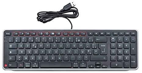 Contour Balance Keyboard Wired | Clavier Filaire | Mise en Page française | Super Mince | Pavé numérique + Touches multimédias | Maison et Bureau | pour Windows et Mac