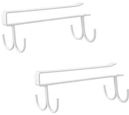 FOMANSH Colgador Utensilios Cocina de Tazas,Soporte debajo del Armario para tazas de vino,Ganchos de Almacenamiento para Tazas,Gabinete, Bufandas Cinturones,Organizador de vasos de Cocina