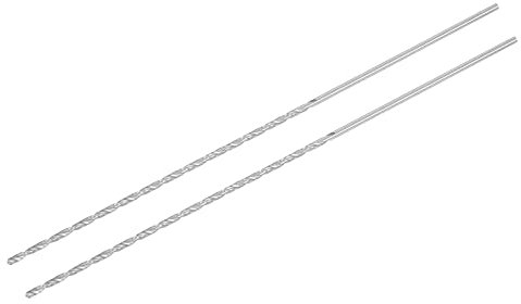 sourcing map HSS(High Speed Steel) Extra Long Twist Drill Bits, 2.5mm Drill Diameter 250mm Length 2 Pcs