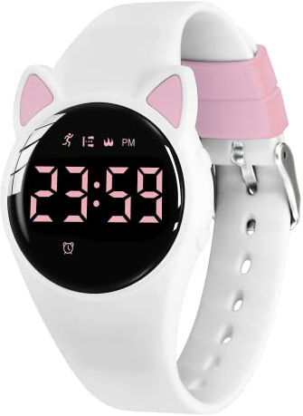 BEN NEVIS Digital Kinderuhr Jungen und Mädchen-Sports Outdoor Wasserdicht Armbanduhr mit LED-Licht,Wecker,Stoppuhr,Datum,Fitness Tracker Uhr mit Schrittzähler,Distanz-Silikon Armband Weiß